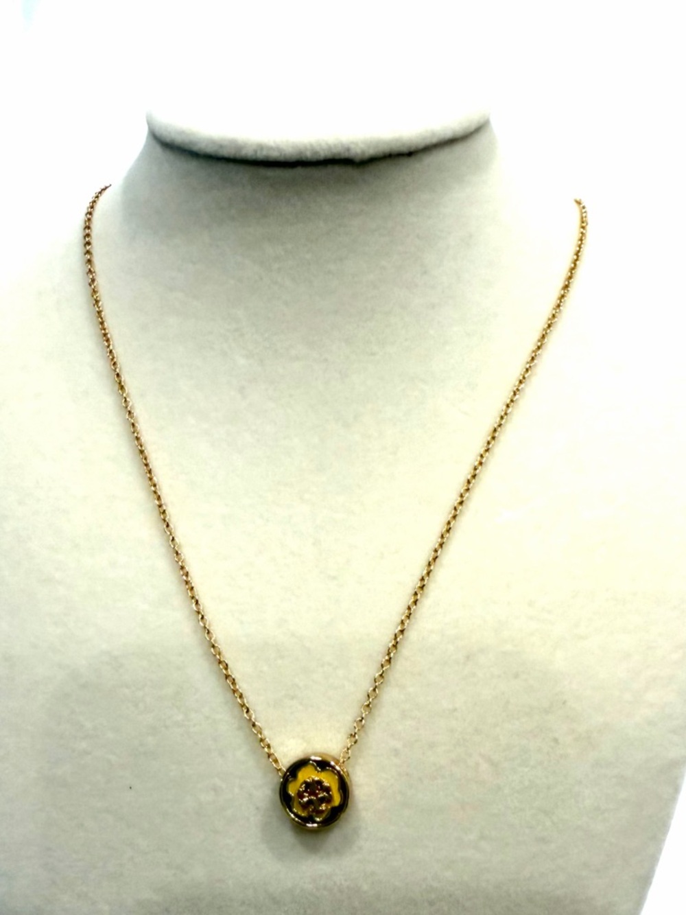 Tory Burch Gold-Tone Necklace with Pink Center Stone